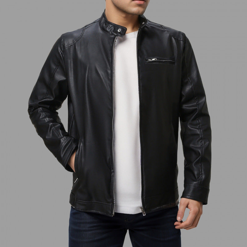 Herren Elegante Kunstlederjacke