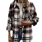 Damen lässige Karomuster Hemdjacke R&B