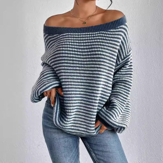 Damen Off-Shoulder Strickpullover R&B