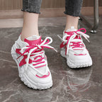 Damen trendige Chunky Sneaker mit dämpfendem Sohlenprofil und atmungsaktiver Oberfläche R&B