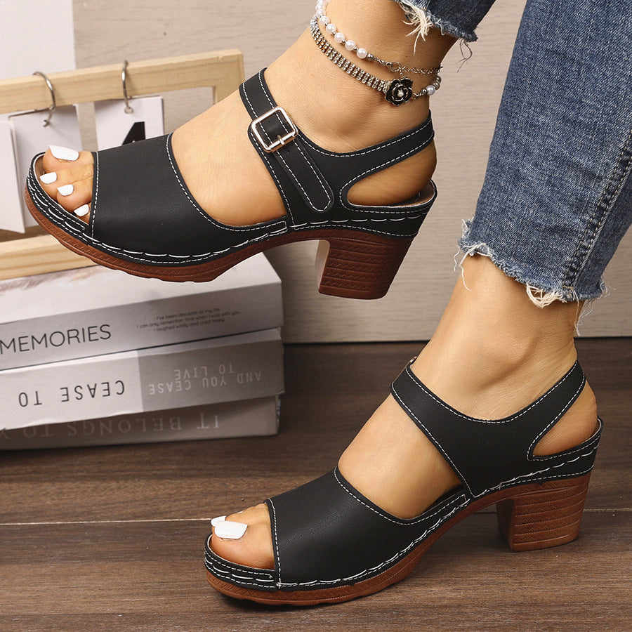 Damen Sandalen mit Blockabsatz R&B