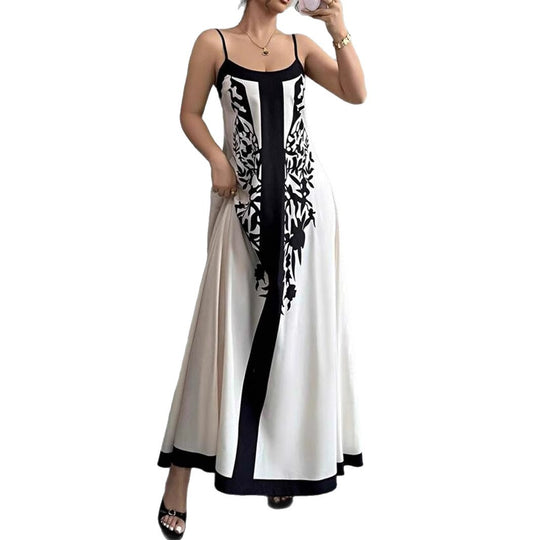Damen Maxikleid mit floralem Design und seitlichen Schlitzen R&B