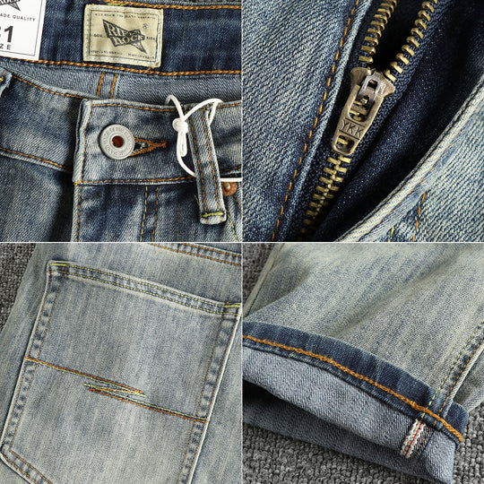 Damen Slim-Fit Jeans mit bequemer Passform und lässigem Vintage-Look R&B