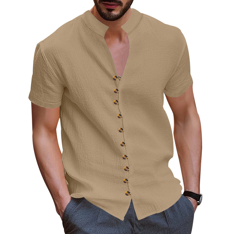 Herren Kurzarmhemd mit modernen Knopfdetails R&B