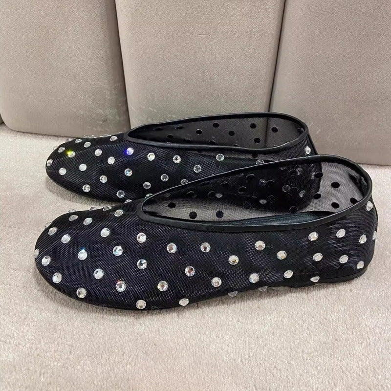 Damen Ballerinas mit floralem Stickmuster und bequemem Innenfutter R&B