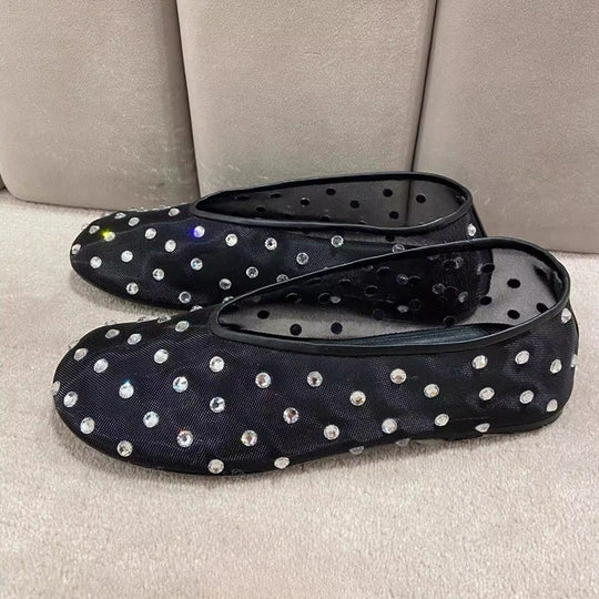 Damen Ballerinas mit floralem Stickmuster und bequemem Innenfutter R&B