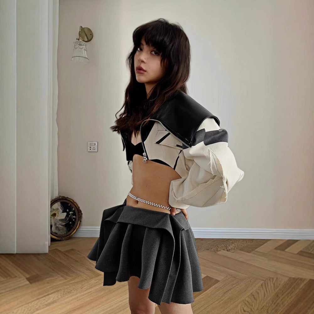 Damen Trendige Utility-Jacke mit oversized Schnitt und kunstvollen Musterdetails R&B