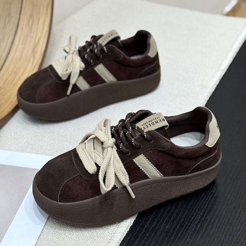 Damen Sneakers mit dicker Profilsohle und weichem Wildleder-Obermaterial R&B