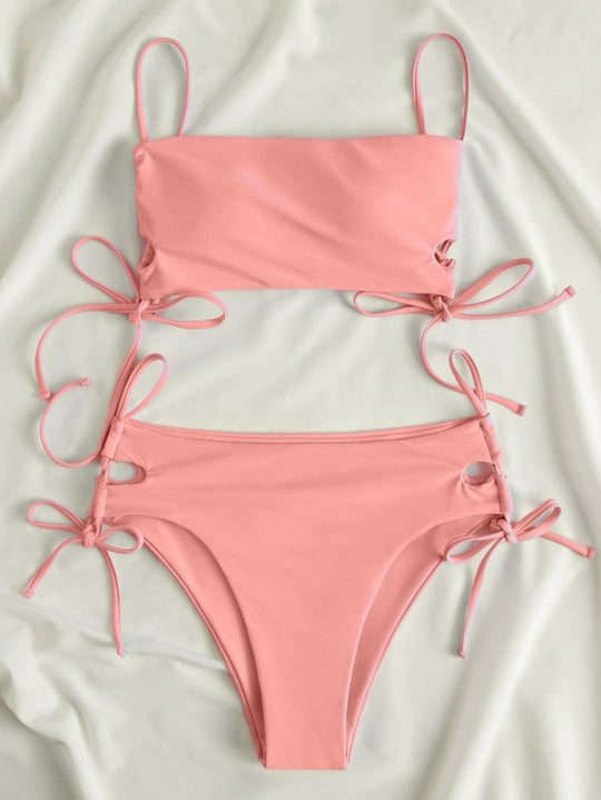 Damen Crop-Top mit verstellbaren Schleifen R&B