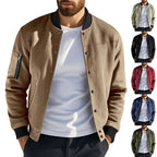 Herren modische Collegejacke mit praktischen Reißverschlusstaschen und elastischen Bündchen R&B