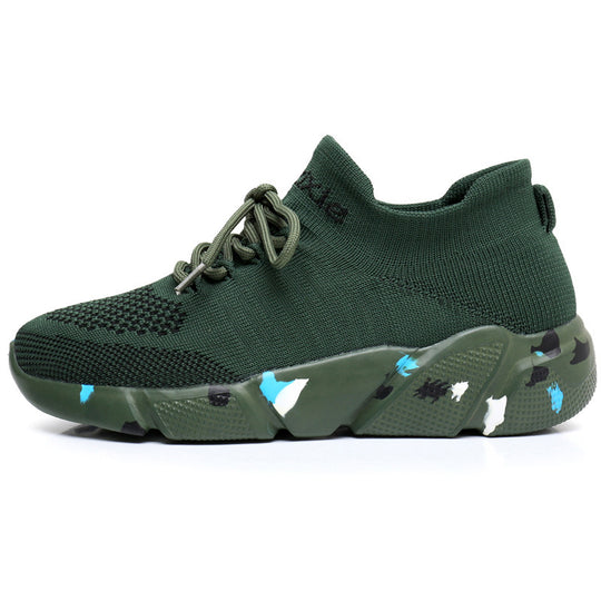 Herren nan sockenähnliche Strick-Sneaker mit nahtlosem Obermaterial und gedämpfter EVA-Plateausohle R&B