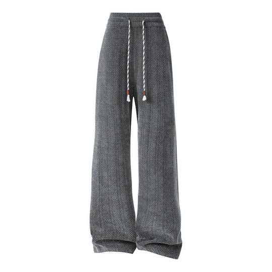Damen weite Haremshose mit elastischem Bund und trendy Zickzackmuster R&B
