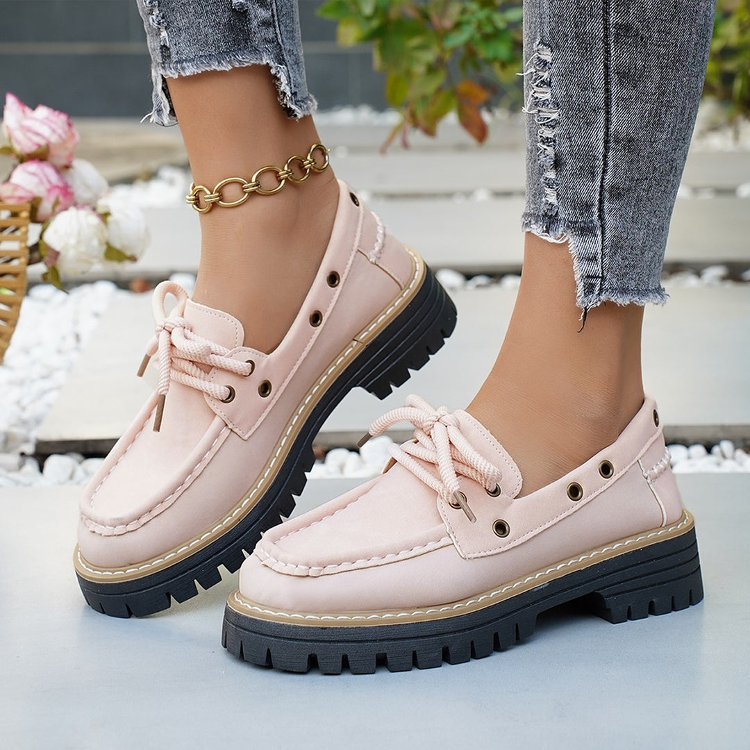 Damen lässige Schnürschuhe mit robustem Profil R&B