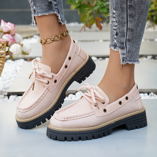 Damen lässige Schnürschuhe mit robustem Profil R&B