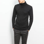 Herren nan Feinstrick-Rollkragenpullover mit Zopfmuster und schmaler Silhouette R&B