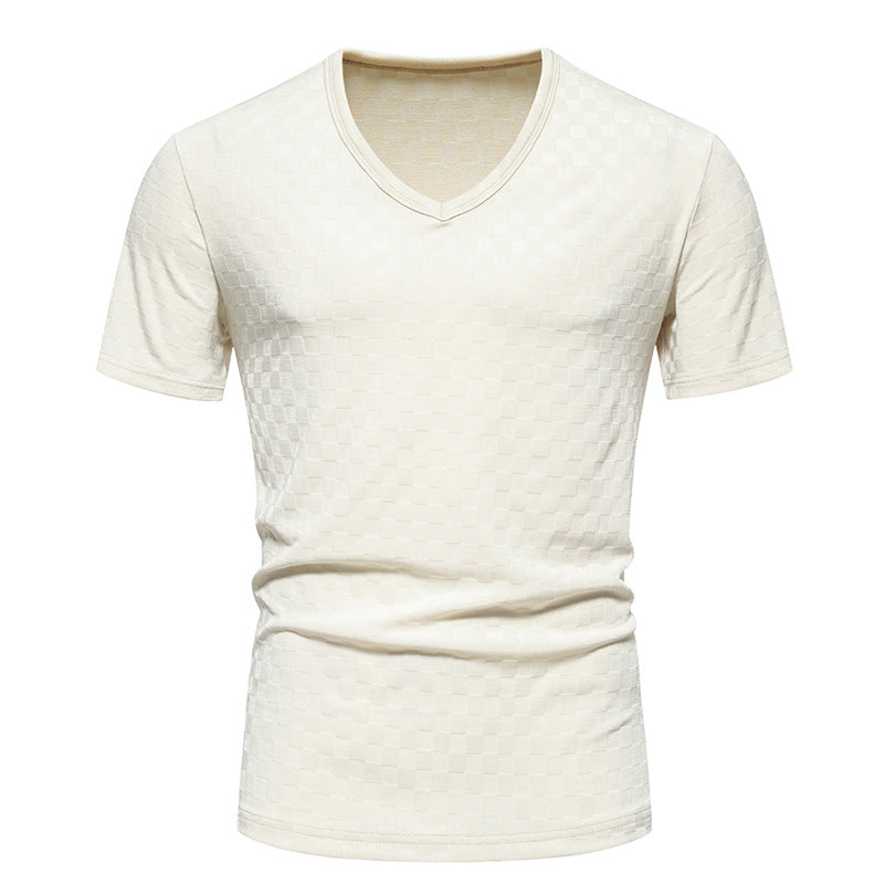 Herren V-Ausschnitt Shirt mit strukturierter Oberfläche