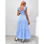 Damen Maxikleid mit Rüschendetails und schmalem Tailleneinsatz R&B