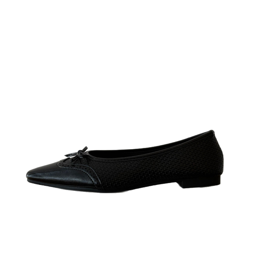 Damen Elegante Ballerinas mit gestepptem Obermaterial und dekorativer Schleife R&B