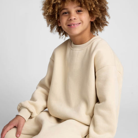 Damen bequemer Sweatshirt mit überschnittenen Schultern und hohem Kragen R&B