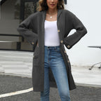 Damen Grobstrick-CARDIGAN mit praktischen Knopfdetails und weiten Ärmeln R&B