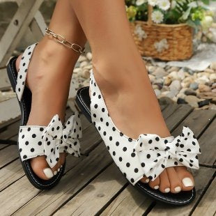 Damen offene Sandalen mit großem Schleifen-Design R&B