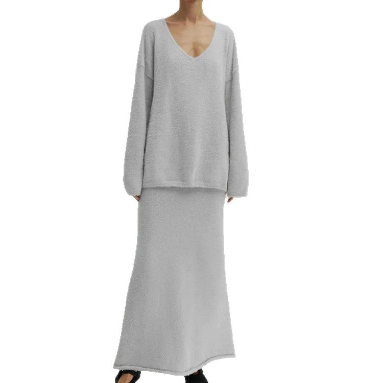 Damen Oversized Strickpullover mit hohem Bund und seitlicher Naht R&B