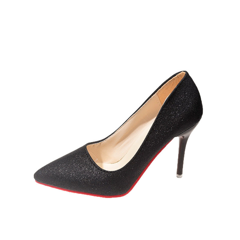 Damen Glitzernde High Heels mit elegantem spitzem Design und rutschfestem Fußbett R&B