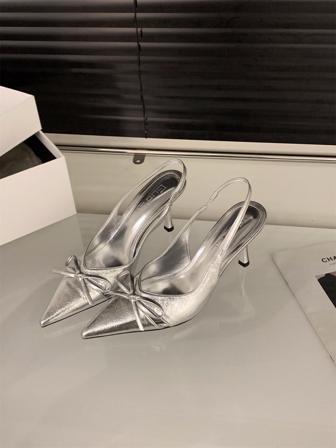 Damen elegante Slingback-Pumps mit Schleifenakzent R&B