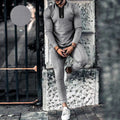 Herren Sportliches Langarm-Thermooberteil mit Reißverschluss und eng anliegendem Schnitt R&B