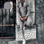 Herren Sportliches Langarm-Thermooberteil mit Reißverschluss und eng anliegendem Schnitt R&B