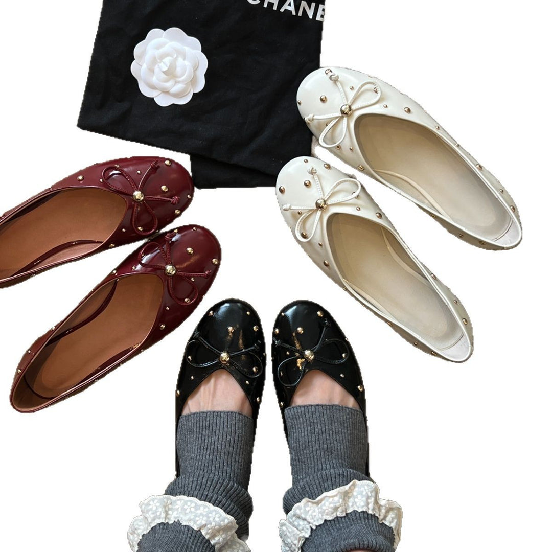 Damen Ballerinas mit dekorativer Schleifenapplikation und funkelnden Details R&B