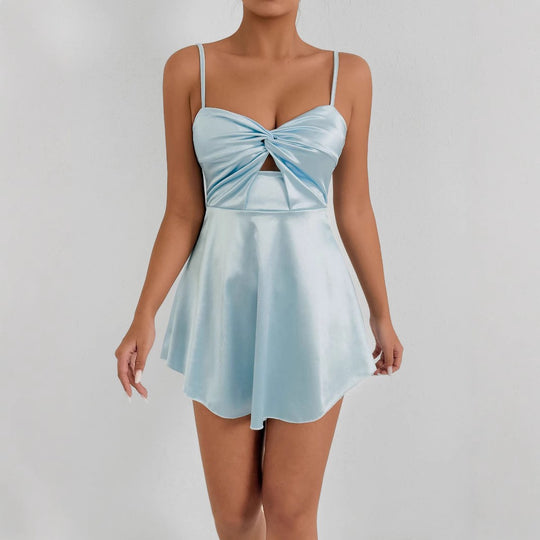 Damen Sommerliches Kleid mit raffinierter Drapierung und verstellbaren Trägern R&B