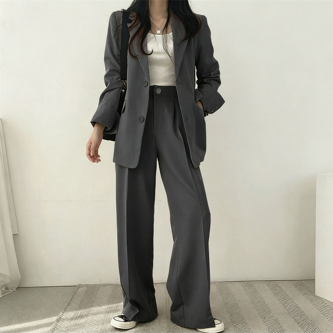 Damen elegantes Blazer-Set mit weitem Schnitt R&B