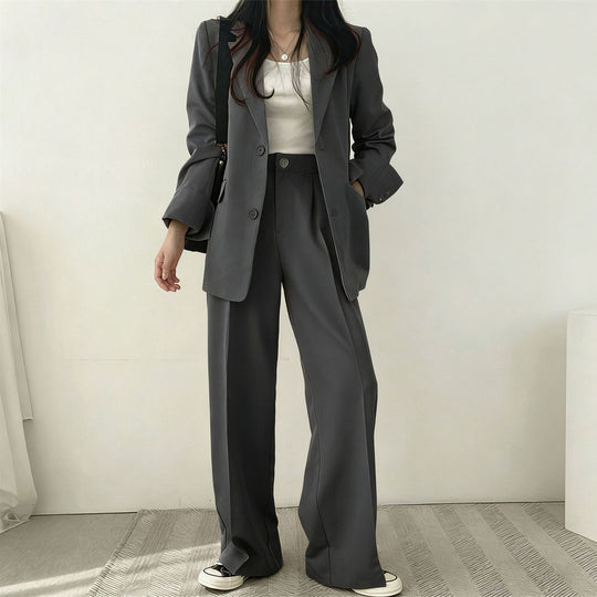 Damen elegantes Blazer-Set mit weitem Schnitt R&B
