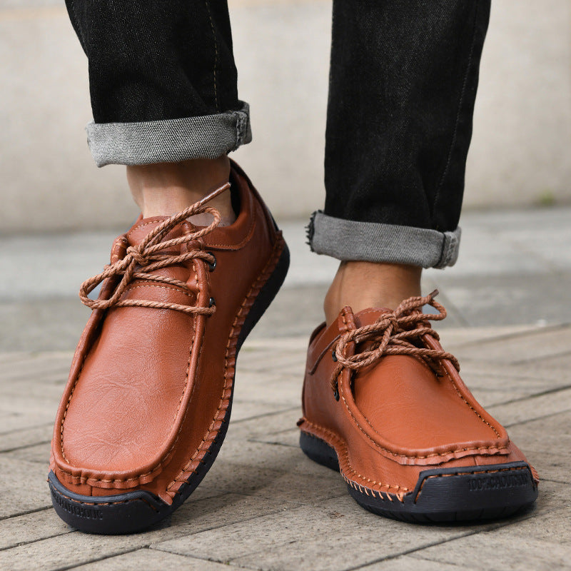 Herren Schnürschuhe im Mokassin-Stil mit rutschfester Sohle und handgenähter Verarbeitung R&B