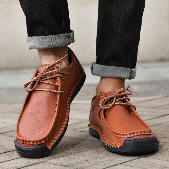 Herren Schnürschuhe im Mokassin-Stil mit rutschfester Sohle und handgenähter Verarbeitung R&B