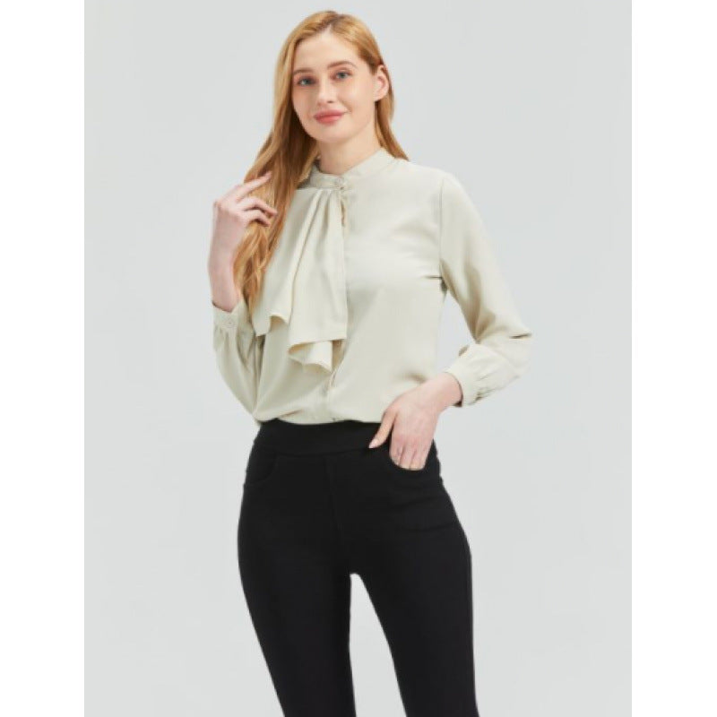 Damen Bluse mit eleganter Rüschendetails und Kragen R&B