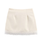 Damen eleganter Rock mit Spitzenbesatz R&B