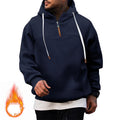 Herren Hoodie mit hohem Kragen und innovativem Reißverschluss R&B