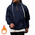 Herren Hoodie mit hohem Kragen und innovativem Reißverschluss R&B