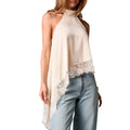 Damen luftiges Chiffon-Top mit eleganter Spitzenverzierung R&B