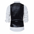 Herren elegante Kunstlederweste