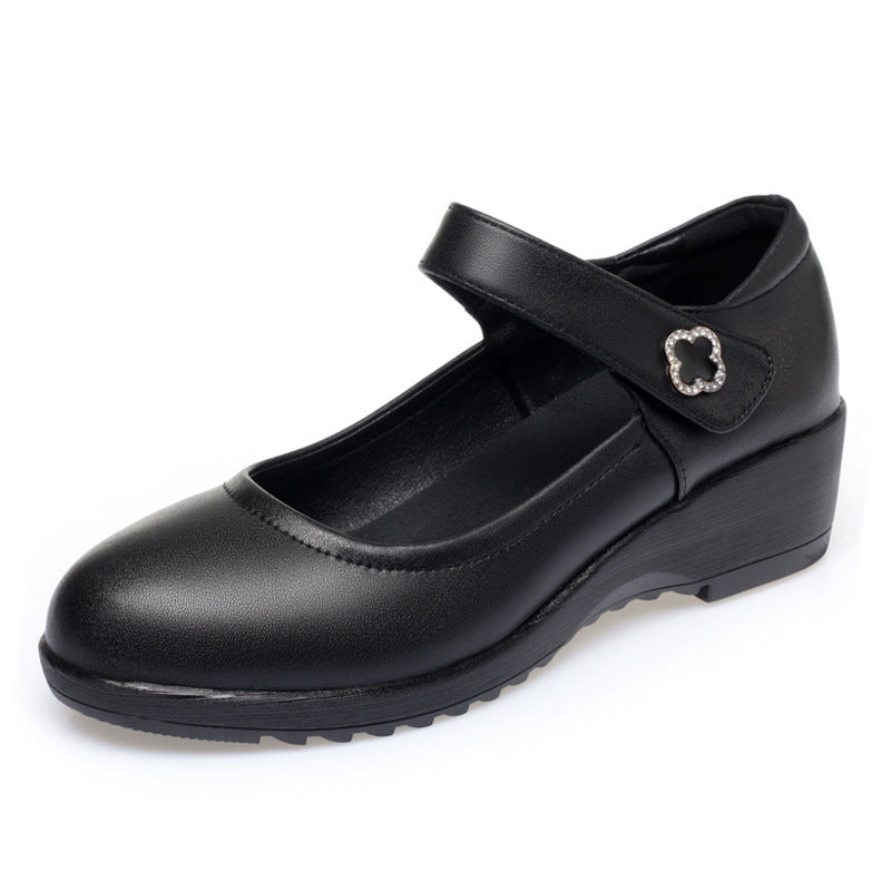Damen Mary Jane Wedge-Schuhe mit verstellbarem Riemen und eleganter Schnalle R&B