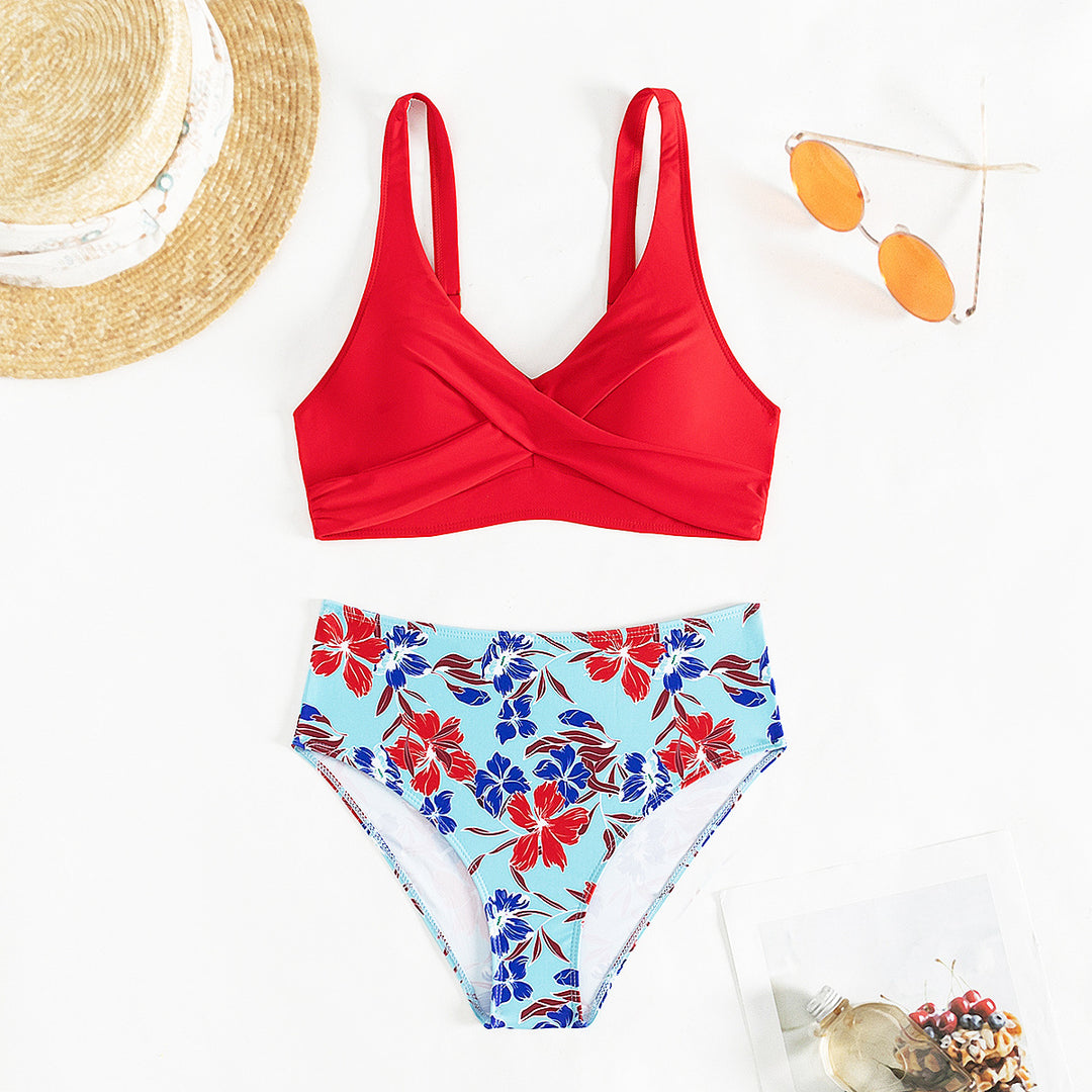 Damen Hochschnitt Bikini-Set R&B