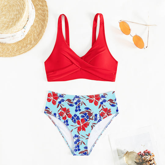 Damen Hochschnitt Bikini-Set R&B