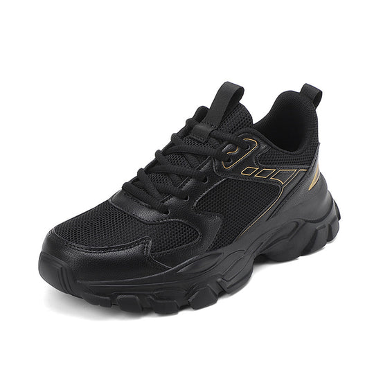 Unisex nan voluminöse Plateau-Sneaker mit atmungsaktivem Mesh, stoßdämpfender Zwischensohle und rutschfester Profilsohle R&B