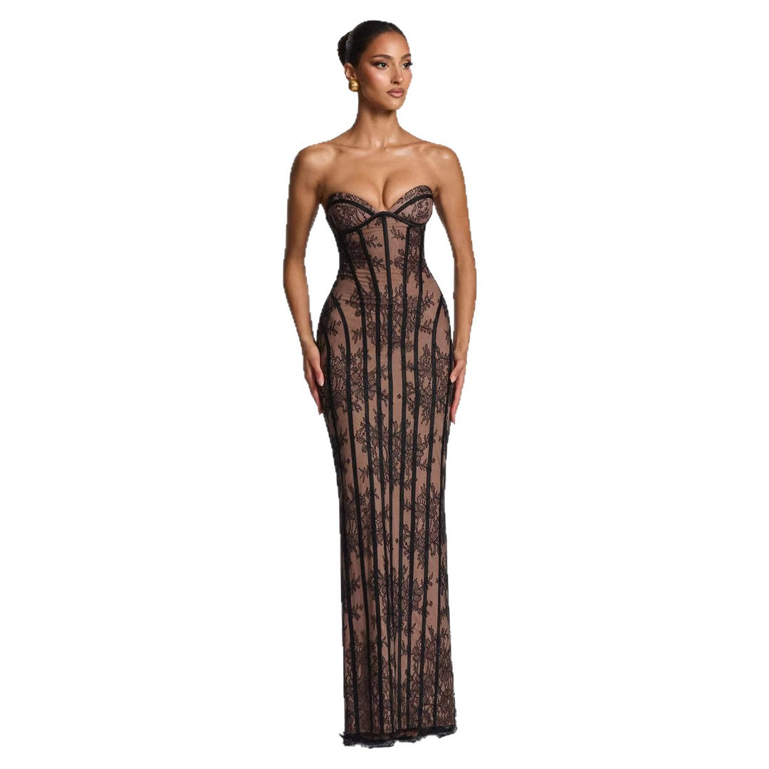 Damen Elegantes Spitzenkleid im figurbetonten Design R&B