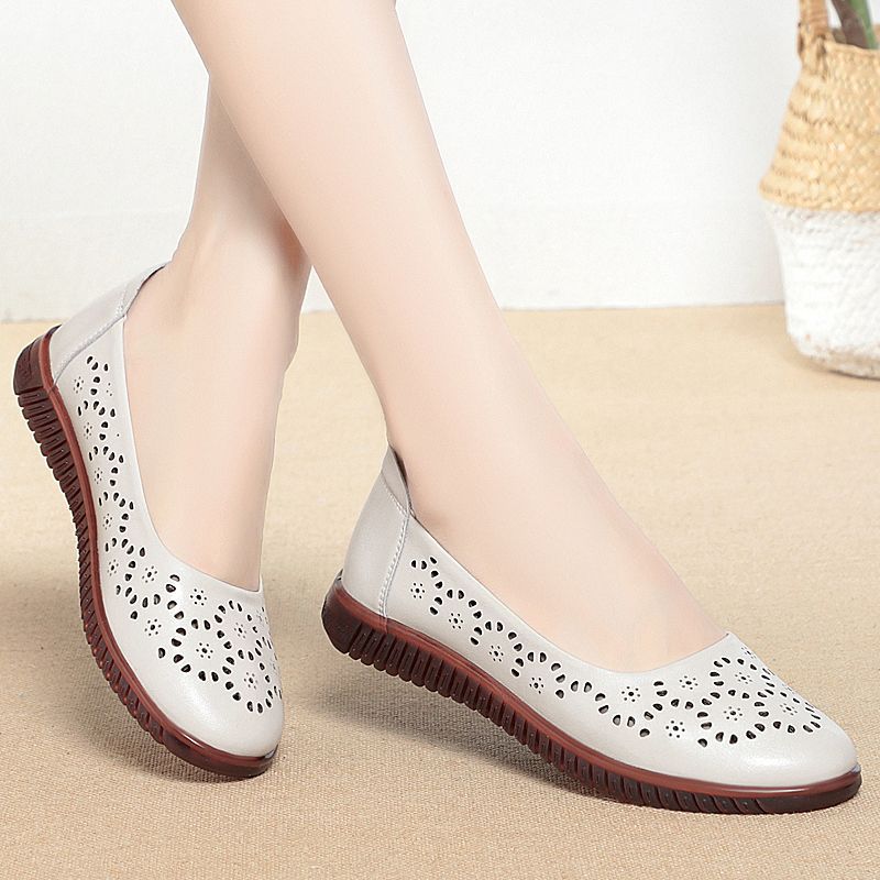 Damen Ballerinas mit atmungsaktiver Lochmusterung und flexiblem Sohlenkomfort R&B