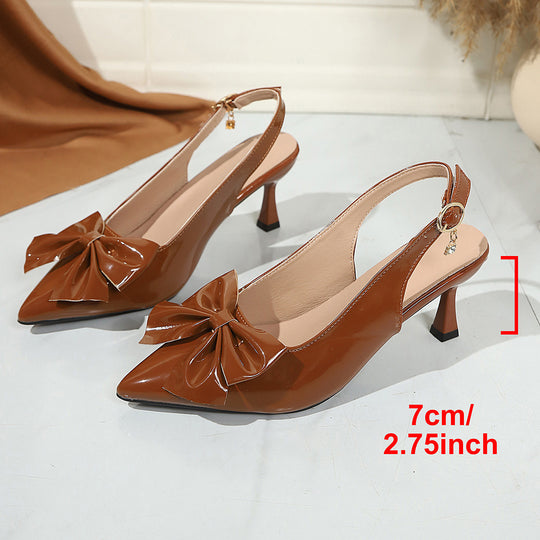 Damen Slingback-Pumps mit dekorativer Schleifenapplikation R&B