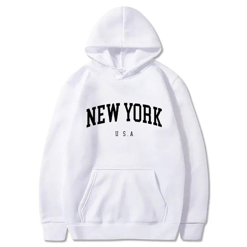 Damen Kapuzenpullover mit modischem New York Print und bequemer Passform R&B